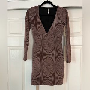 Pink and Black geometric dress